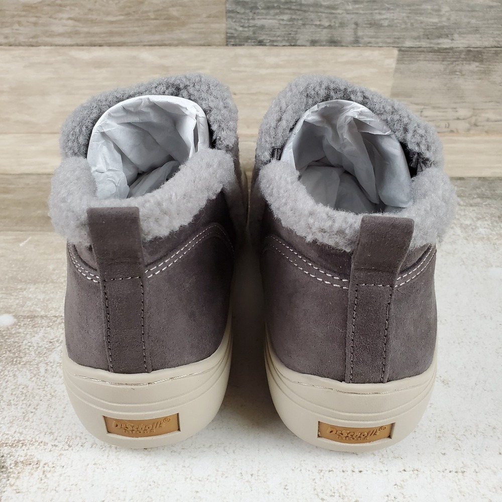 Dr Scholls Time Off Yo Womens Ankle Boots Sz 8 M Gray Slip On Shearling Collar - Picture 3 of 10